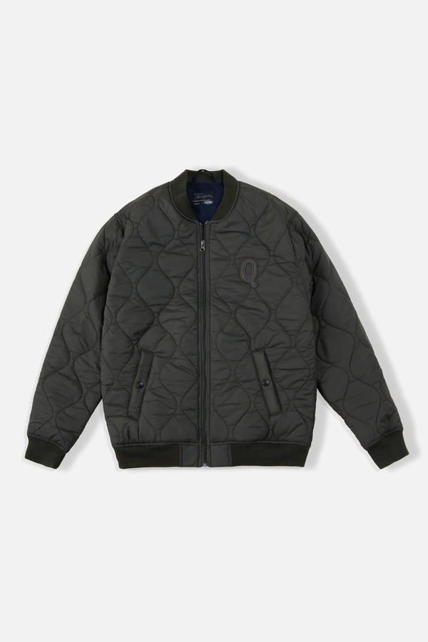 CHAQUETA BOMBER COLOR VERDE MILITAR