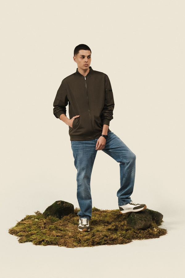 CHAQUETA BOMBER COLOR DARK OLIVA
