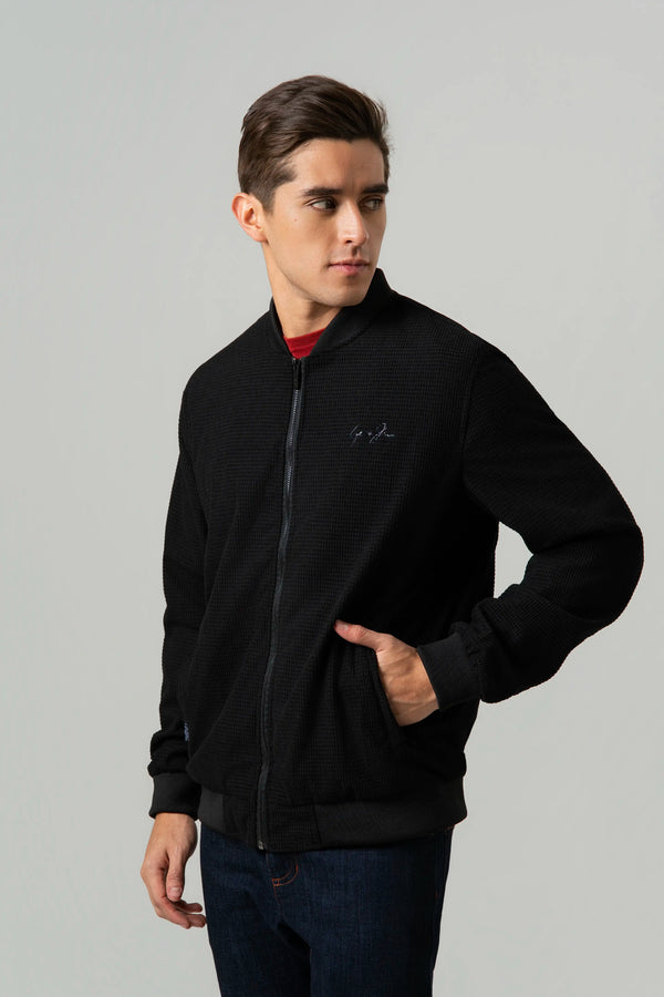 CHAQUETA BOMBER COLOR NEGRO