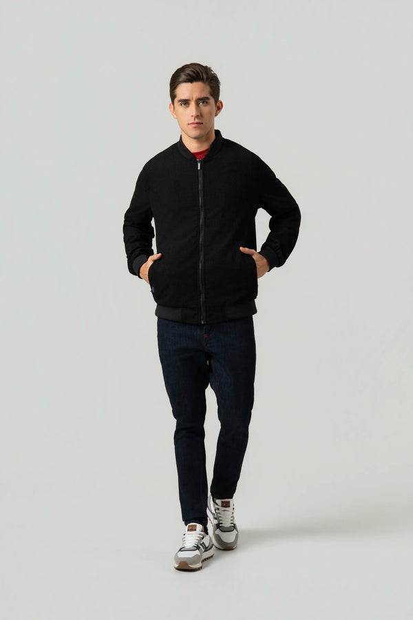 CHAQUETA BOMBER COLOR NEGRO