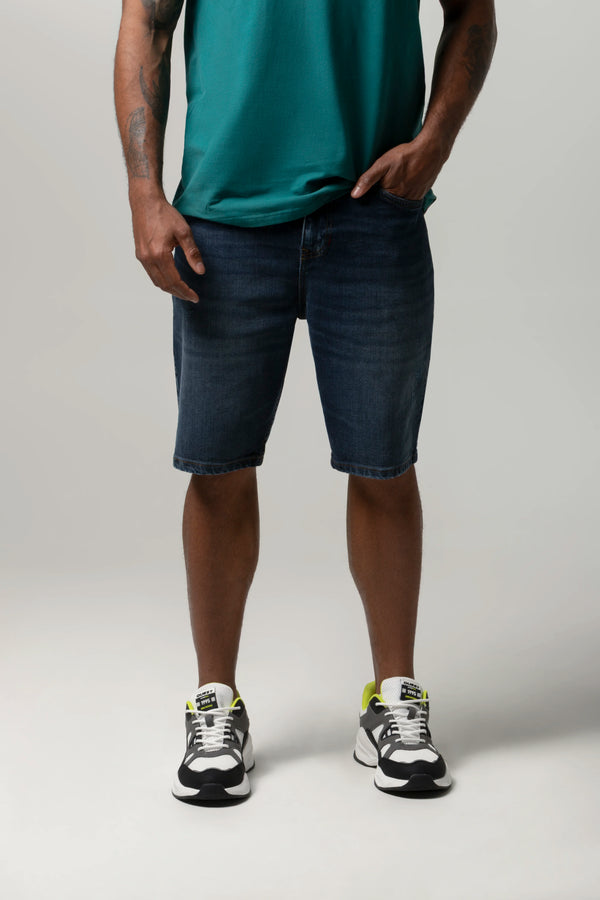 BERMUDA 5 BOLSILLOS COLOR AZUL OSCURO