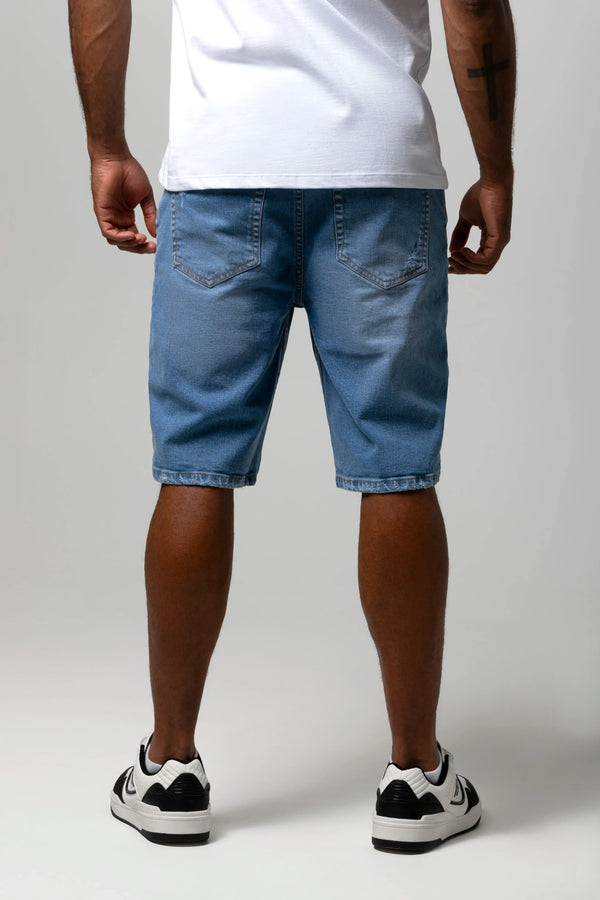 BERMUDA 5 BOLSILLOS COLOR AZUL CLARO