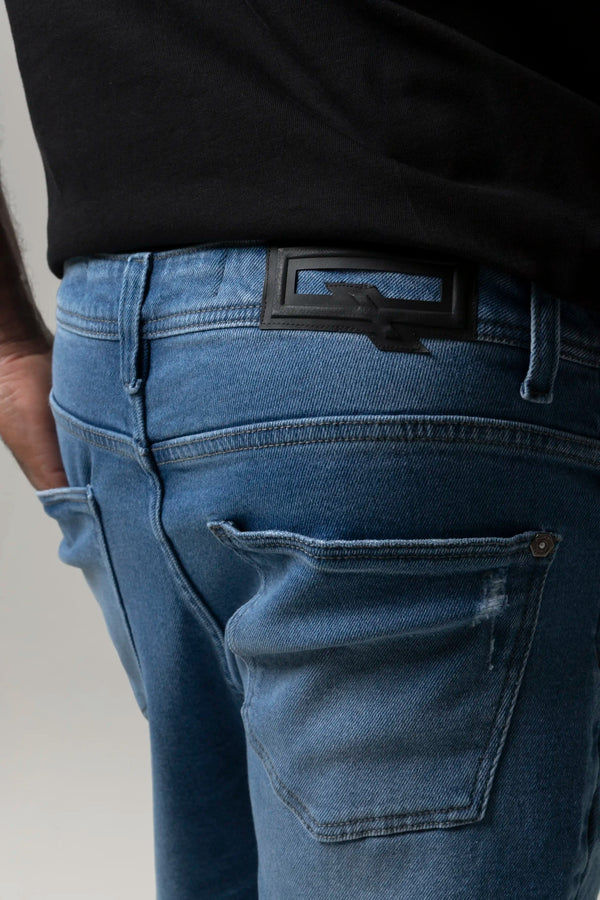 BERMUDA 5 BOLSILLOS COLOR AZUL MEDIO