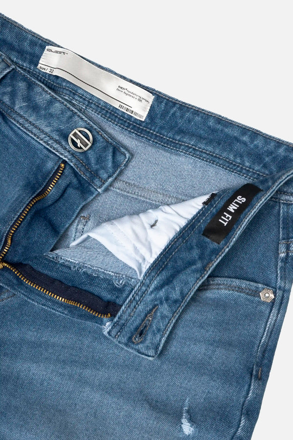 BERMUDA 5 BOLSILLOS COLOR AZUL MEDIO