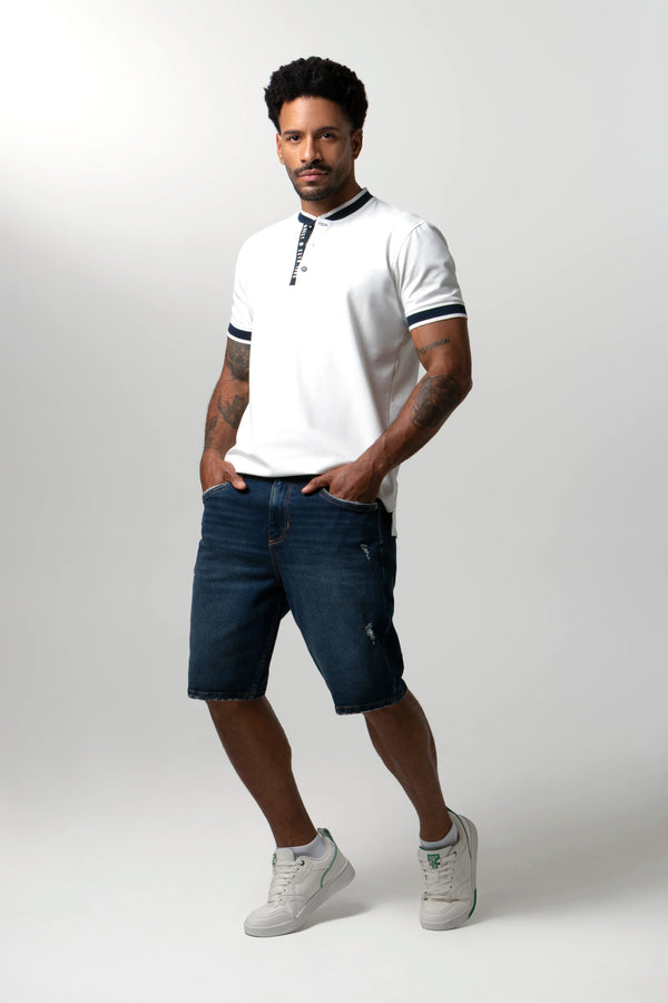 BERMUDA 5 BOLSILLOS COLOR AZUL OSCURO