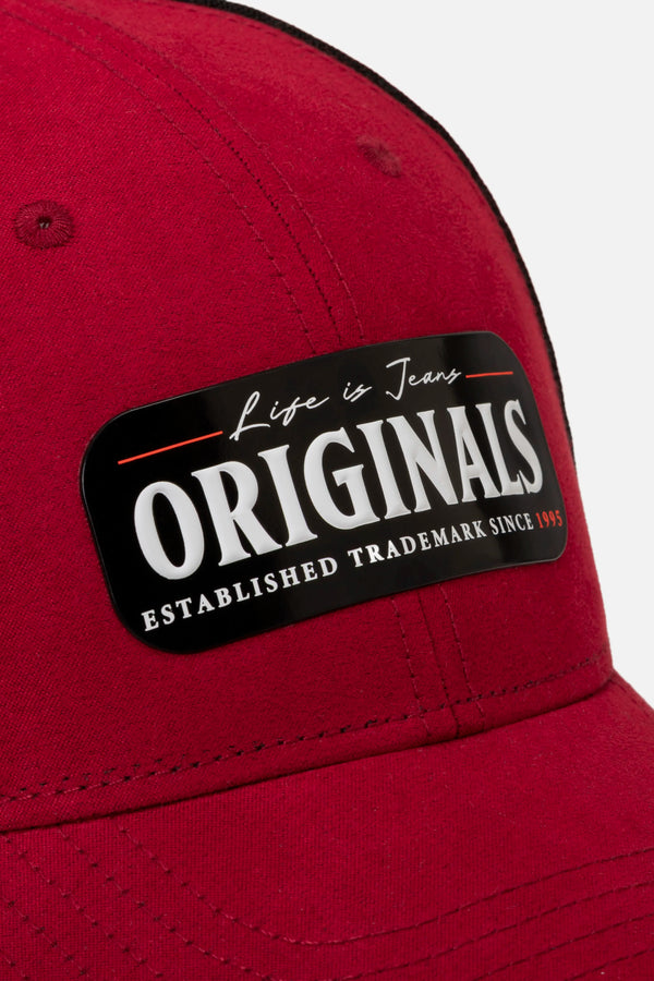 GORRA BEISBOLERA COLOR ROJO OSCURO