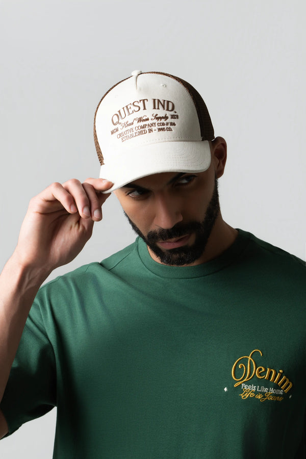 GORRA CAMIONERA COLOR IVORY