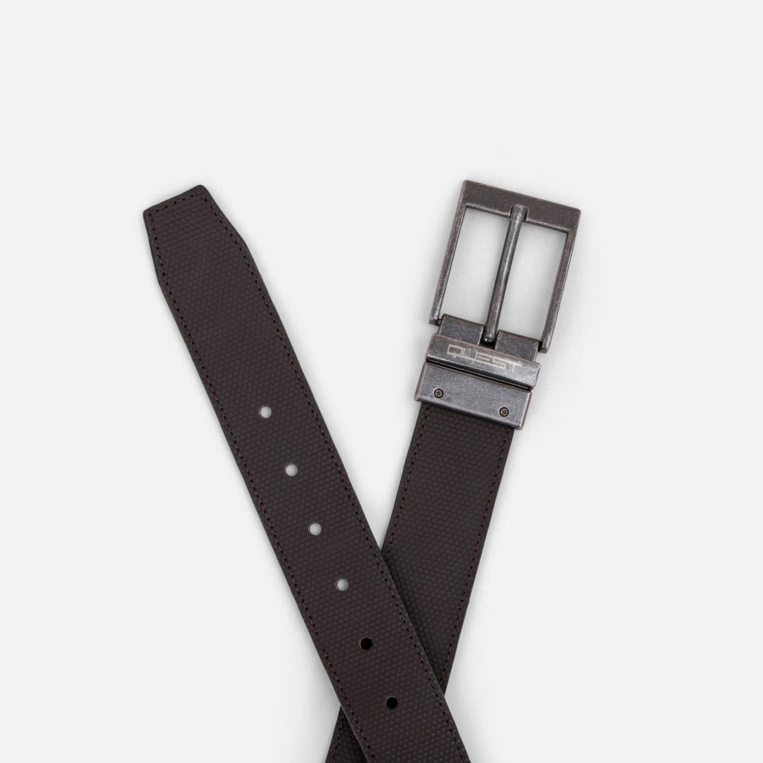 CORREA CUERO COLOR CAFE-NEGRO