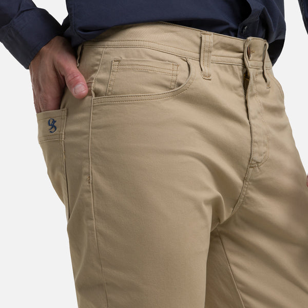 PANTALON 5 BOLSILLOS COLOR BEIGE