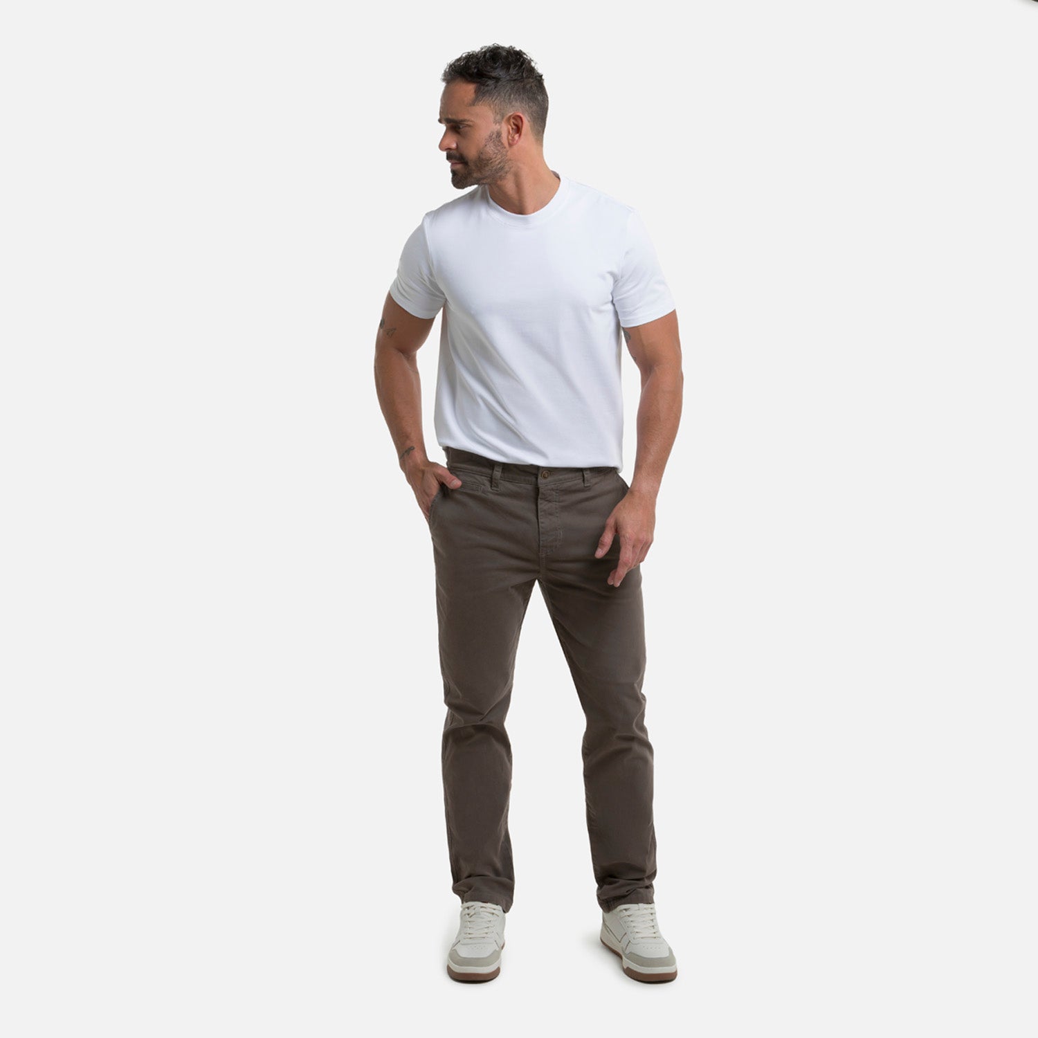 PANTALON 5 BOLSILLOS COLOR BRUNETTE