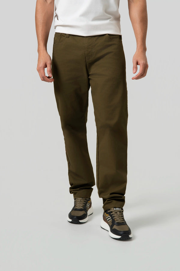 PANTALON 5 BOLSILLOS COLOR DARK OLIVA