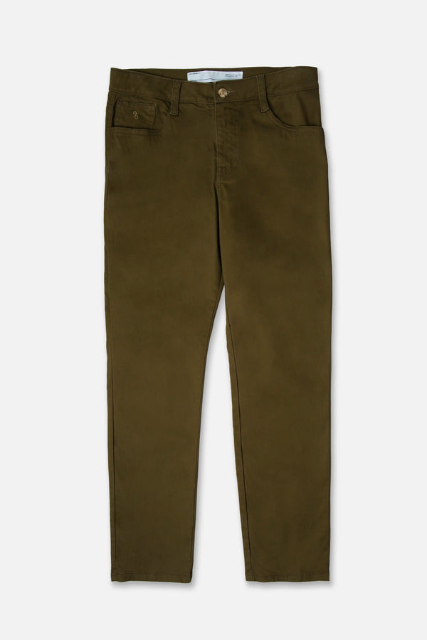 PANTALON 5 BOLSILLOS COLOR DARK OLIVA