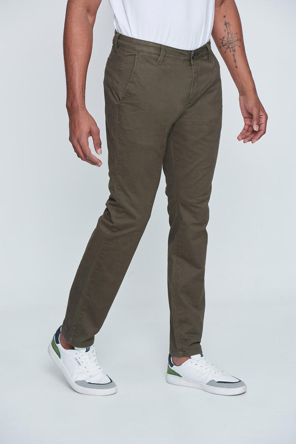 PANTALON CHINO COLOR VERDE MILITAR