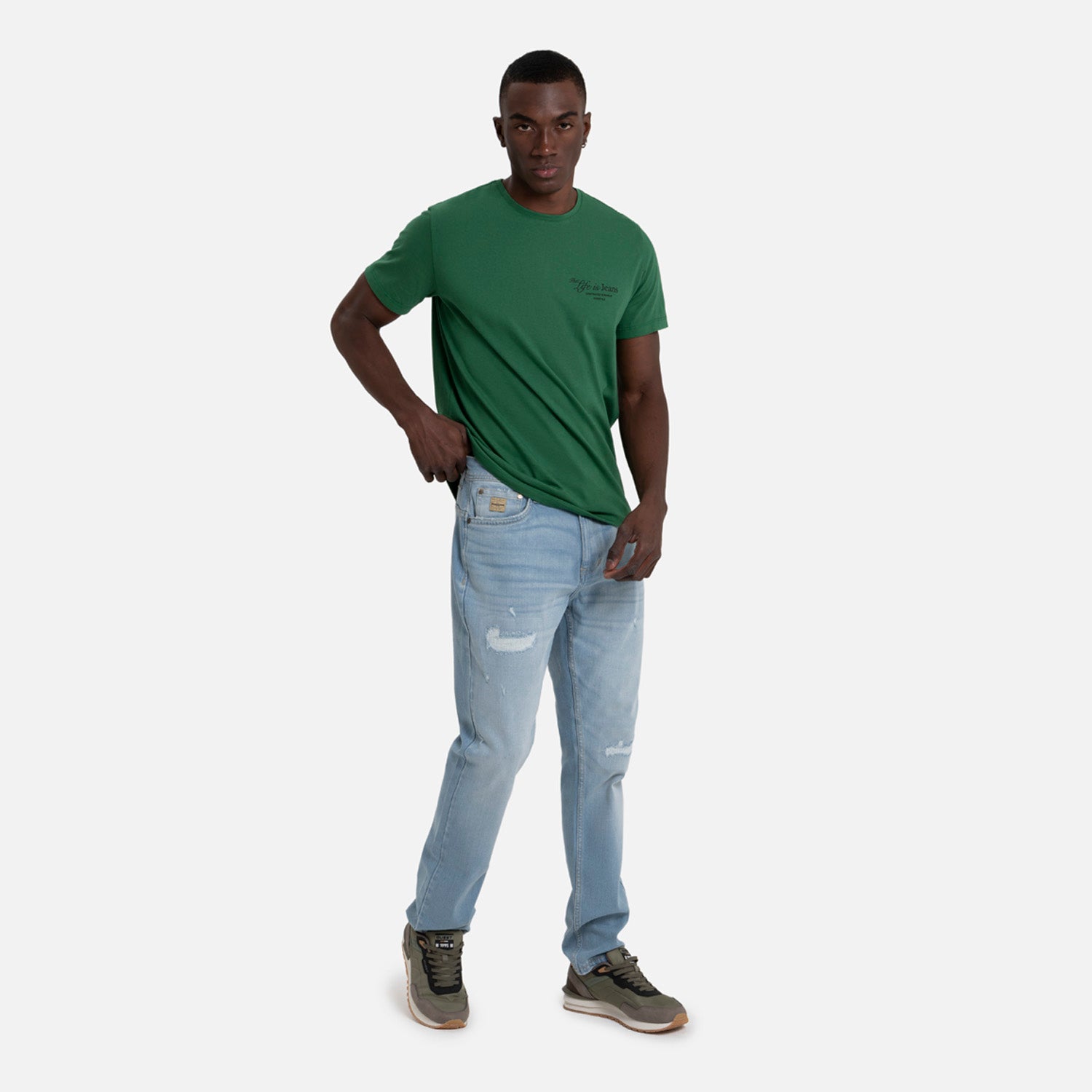 JEAN 5 BOLSILLOS COLOR AZUL CLARO
