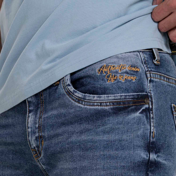 JEAN 5 BOLSILLOS COLOR AZUL MEDIO