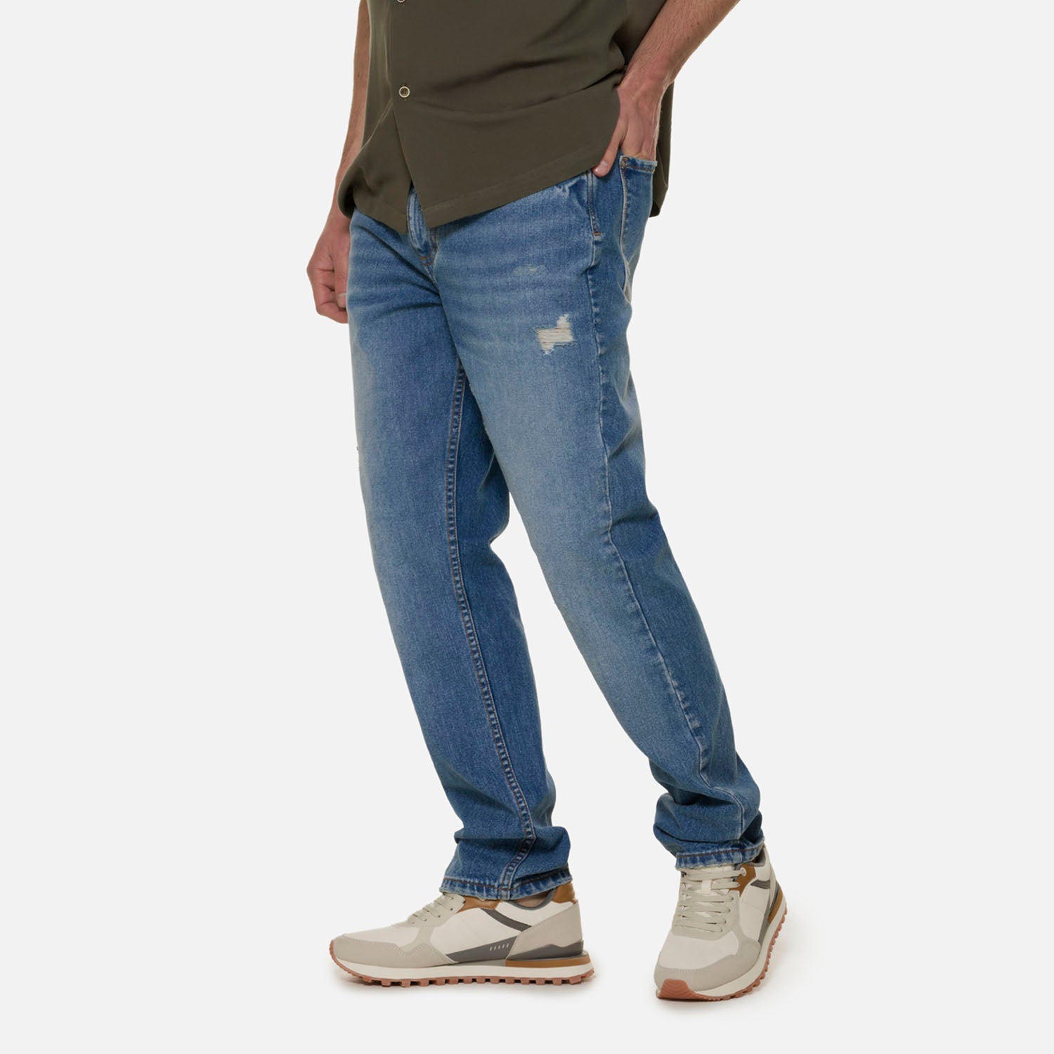 JEAN 5 BOLSILLOS COLOR AZUL MEDIO