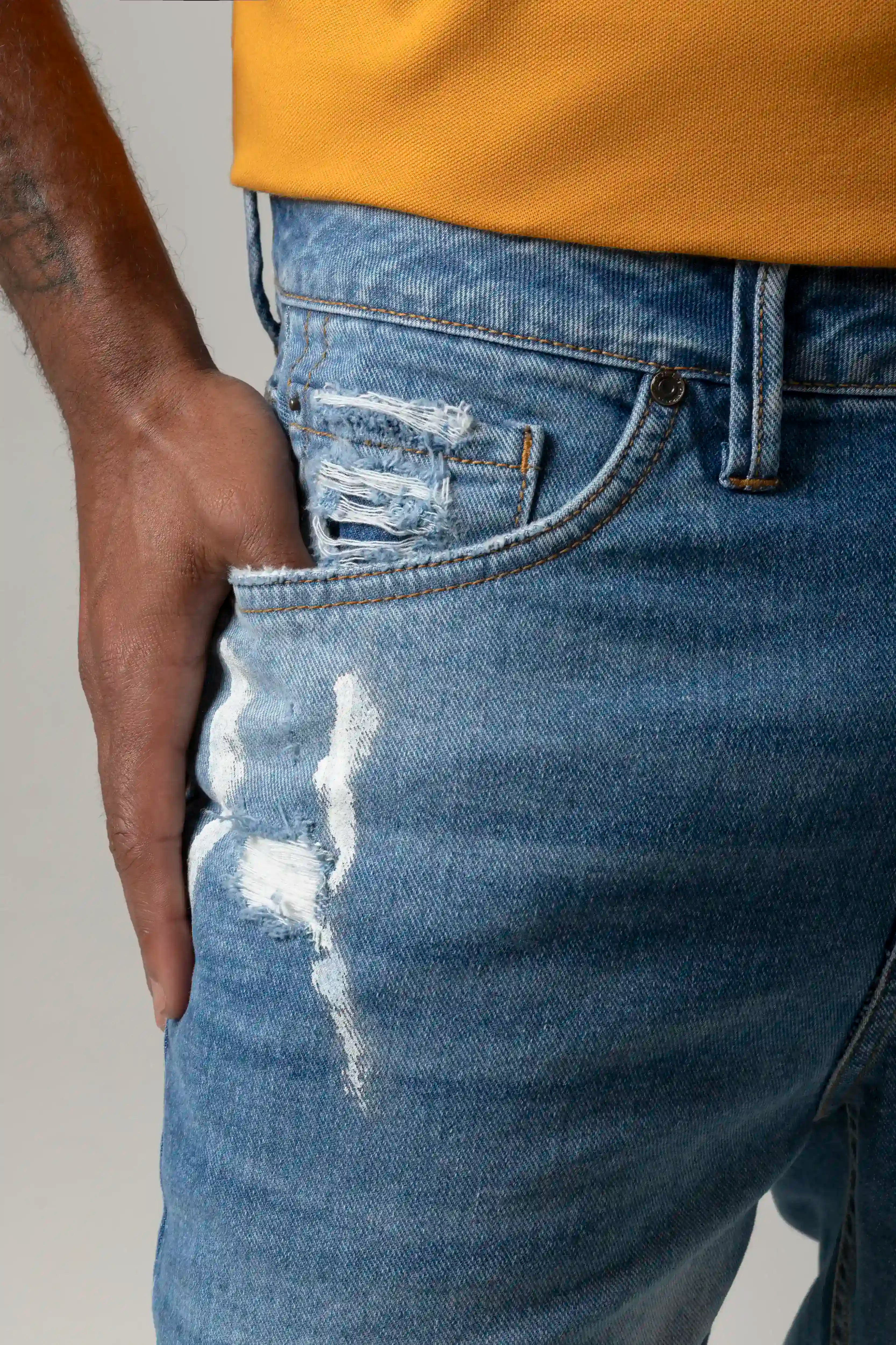 JEAN 5 BOLSILLOS COLOR AZUL MEDIO