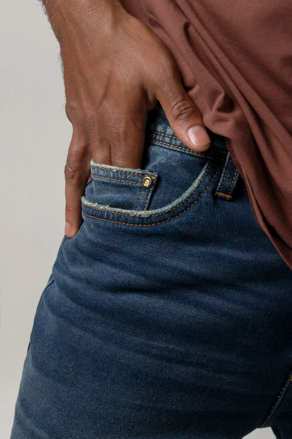 JEAN 5 BOLSILLOS COLOR AZUL OSCURO