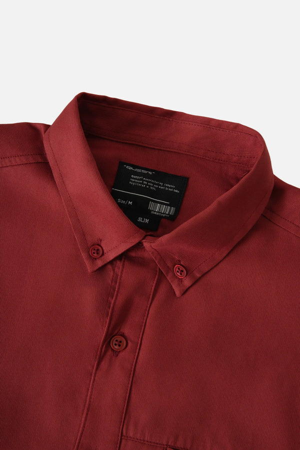 CAMISA MANGA LARGA COLOR VINOTINTO