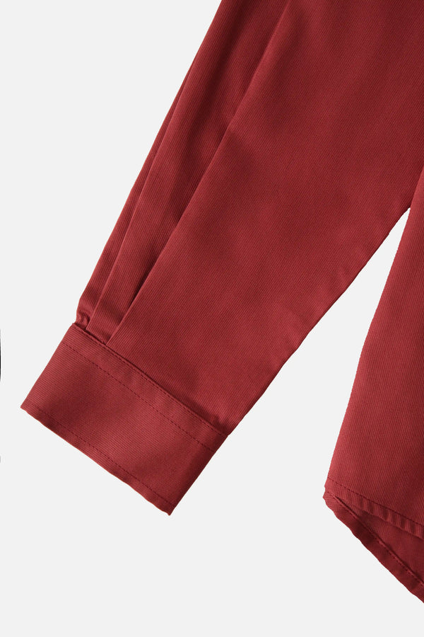 CAMISA MANGA LARGA COLOR VINOTINTO