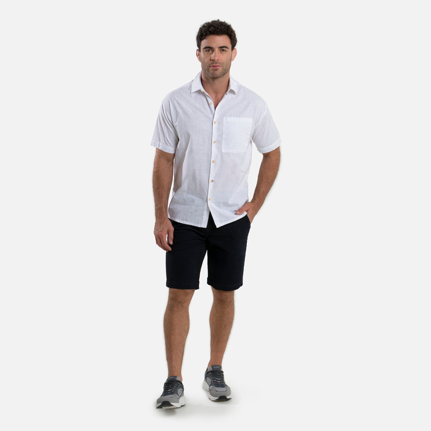 CAMISA MANGA CORTA COLOR BLANCO OPTICO