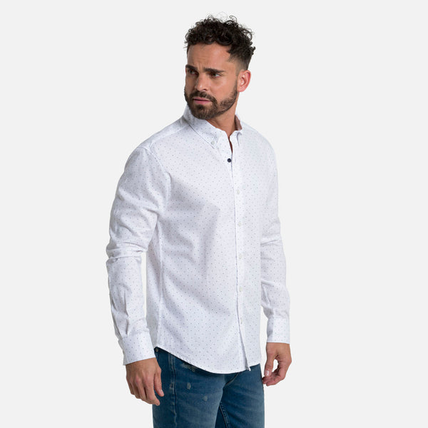 CAMISA MANGA LARGA COLOR BLANCO OPTICO