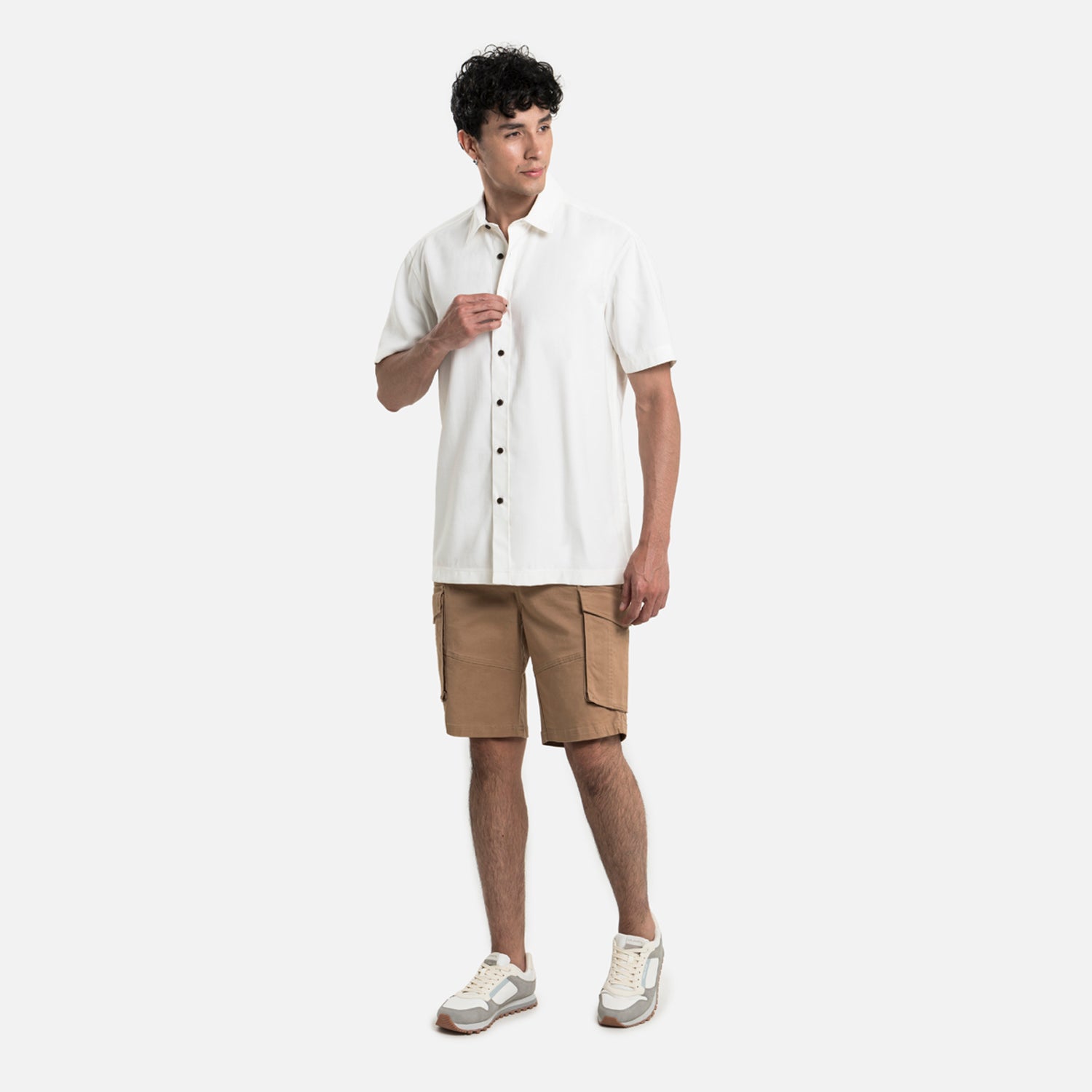 CAMISA MANGA CORTA COLOR IVORY