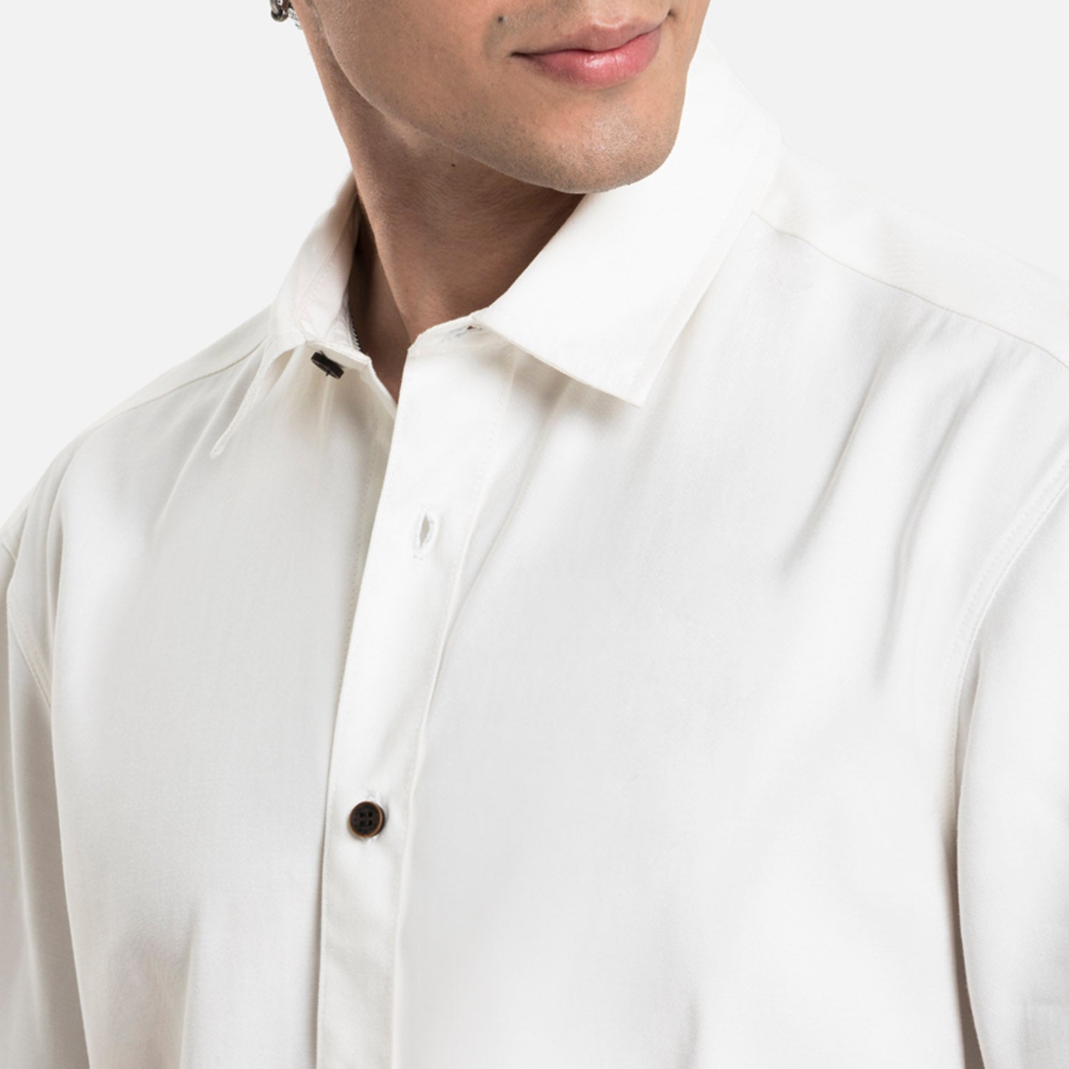 CAMISA MANGA CORTA COLOR IVORY