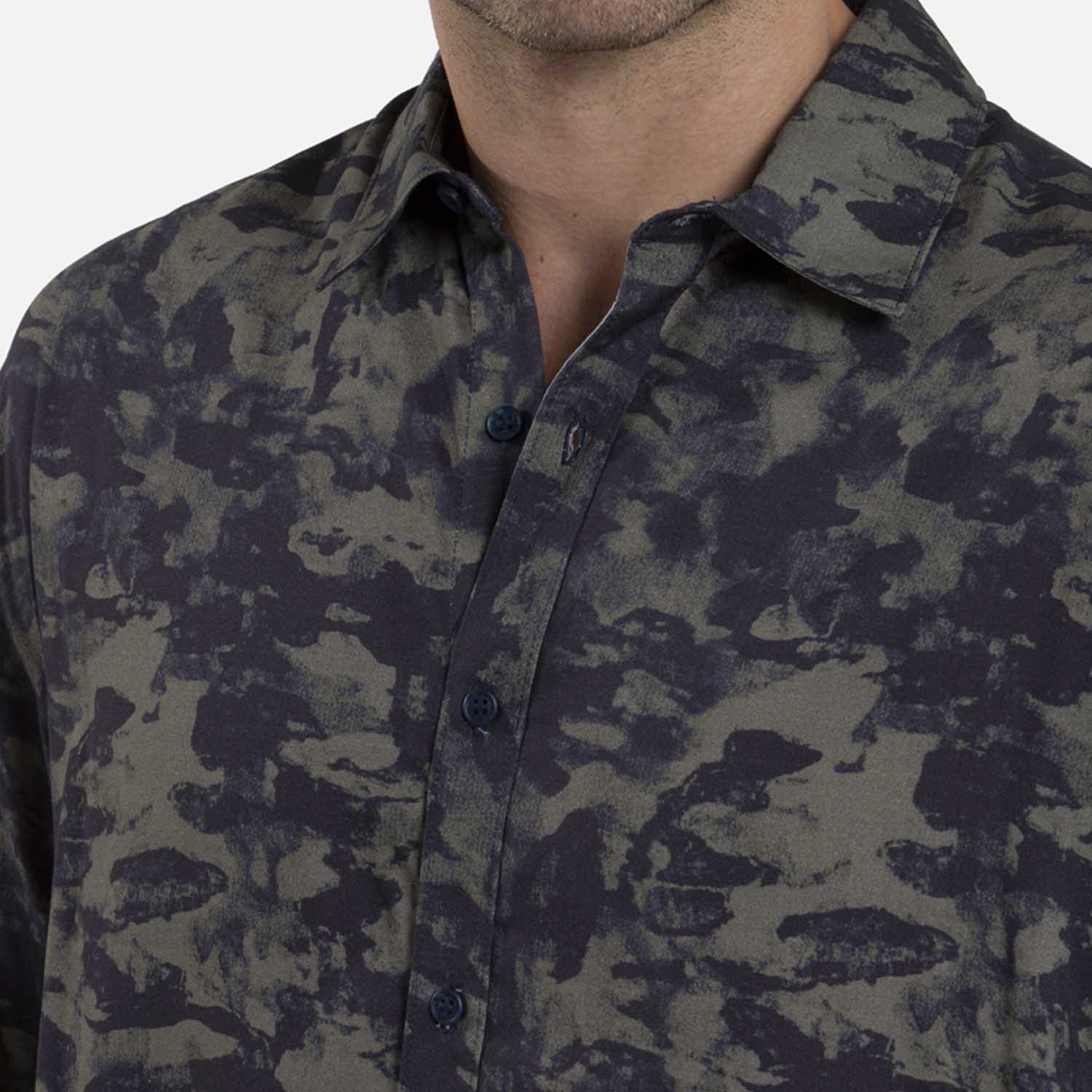 CAMISA MANGA CORTA COLOR AZUL OSCURO