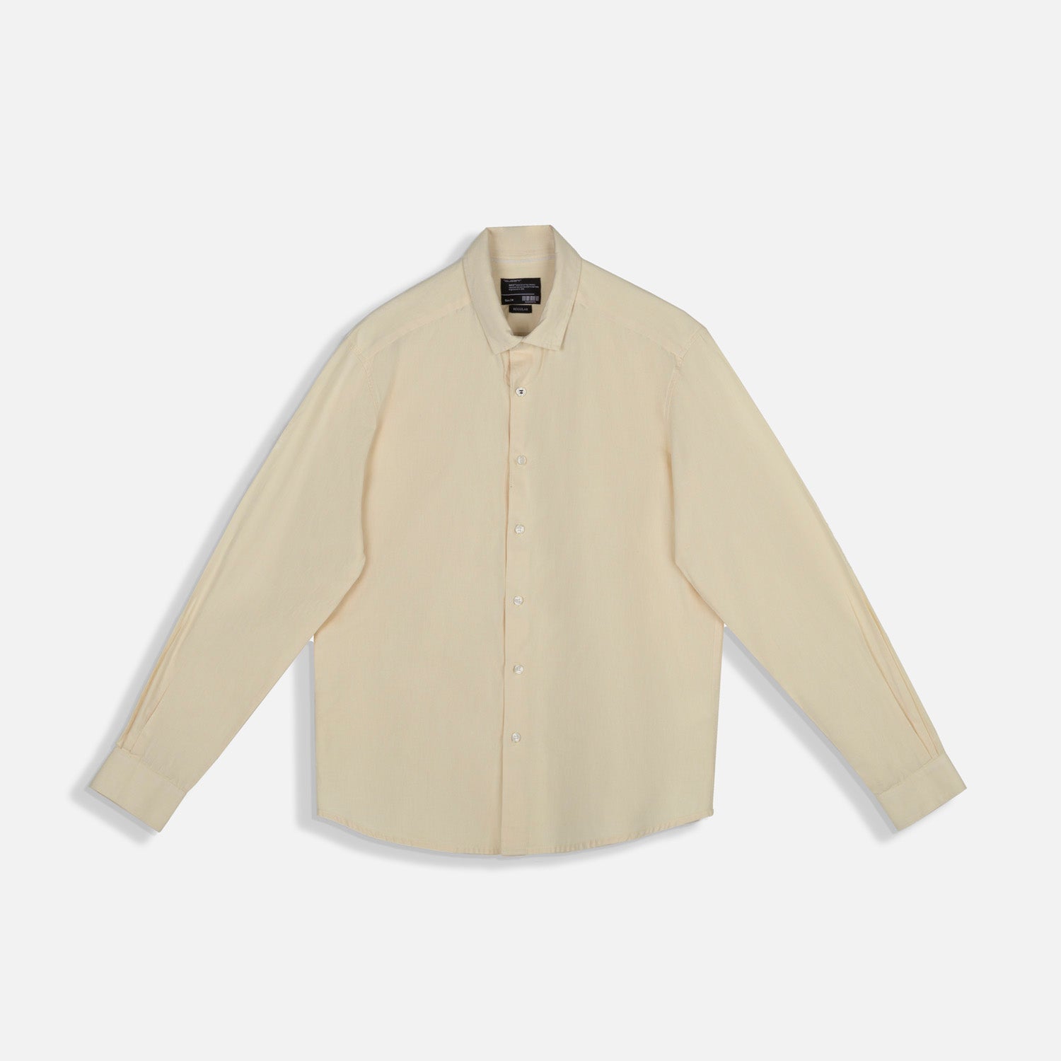 CAMISA MANGA LARGA COLOR AMARILLO CLARO