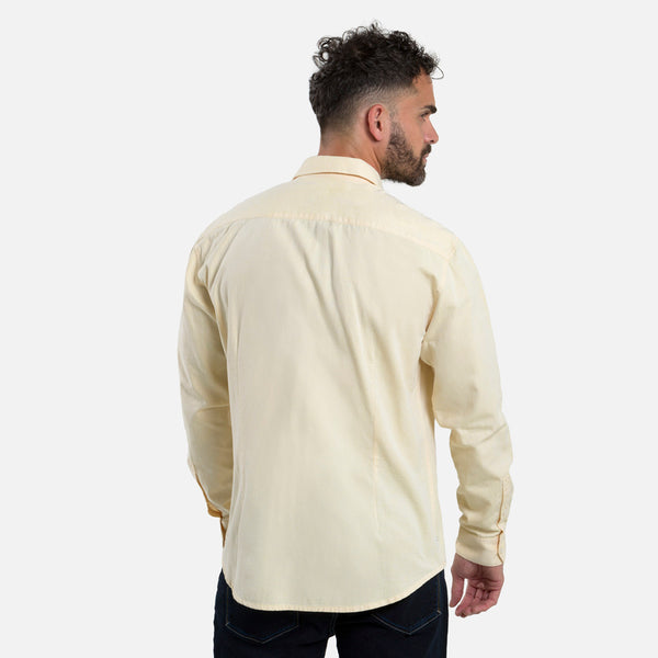 CAMISA MANGA LARGA COLOR AMARILLO CLARO
