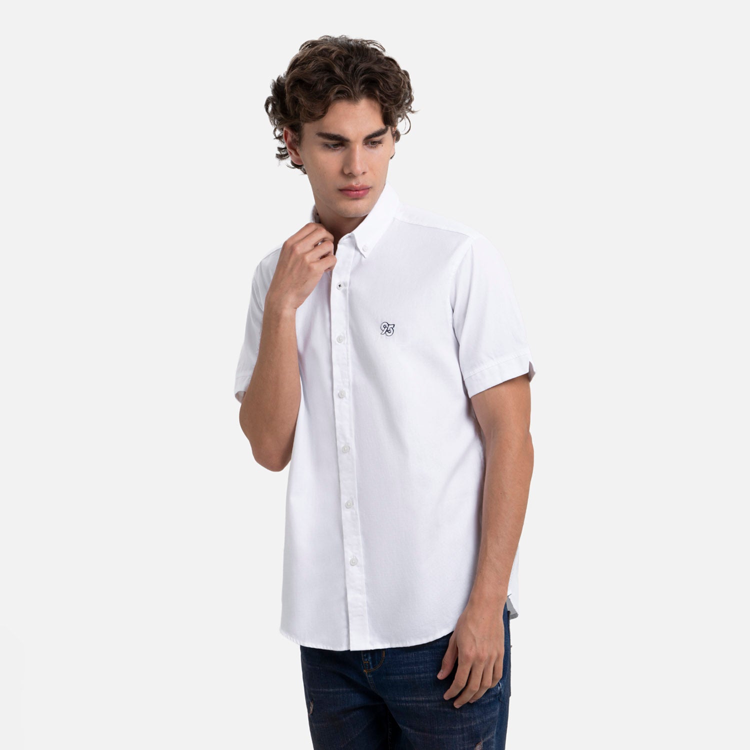 CAMISA MANGA CORTA COLOR BLANCO OPTICO