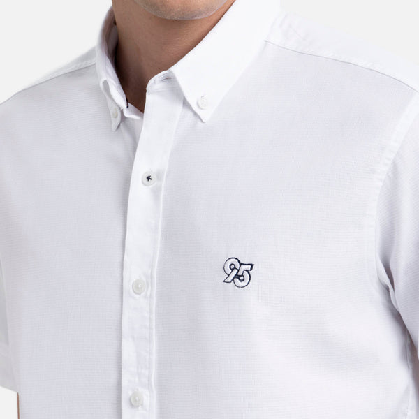 CAMISA MANGA CORTA COLOR BLANCO OPTICO