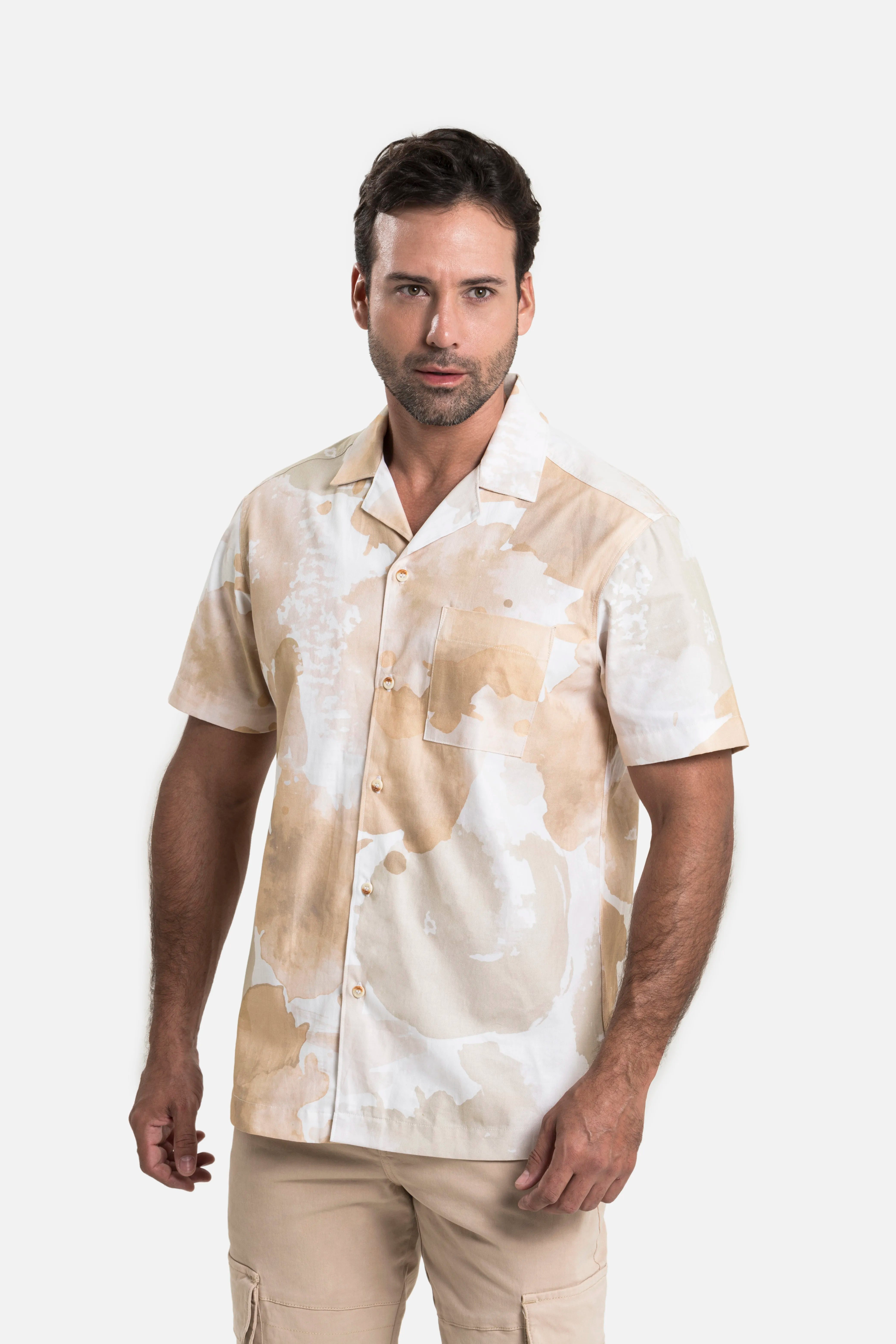 CAMISA MANGA CORTA COLOR IVORY MARFIL