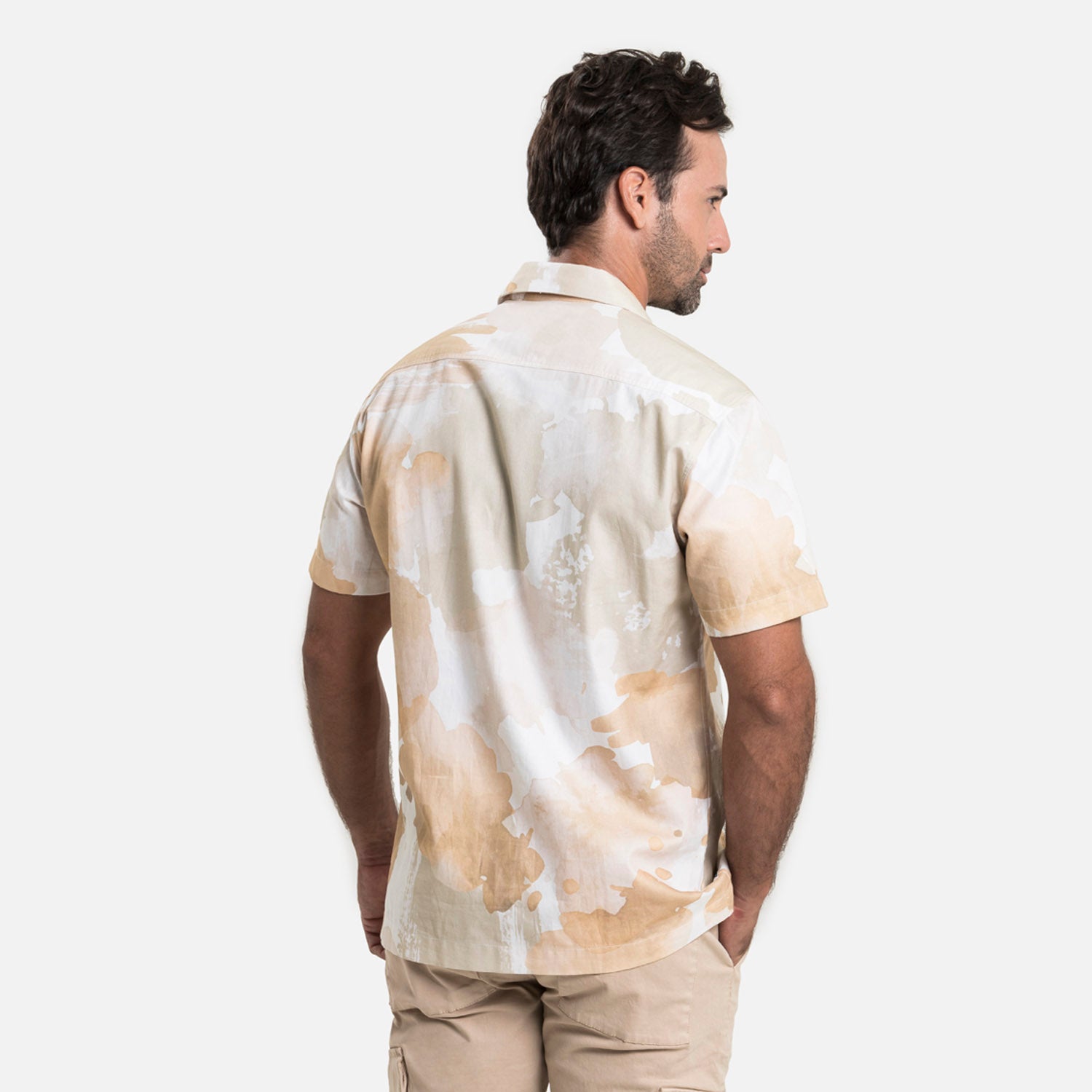 CAMISA MANGA CORTA COLOR IVORY MARFIL
