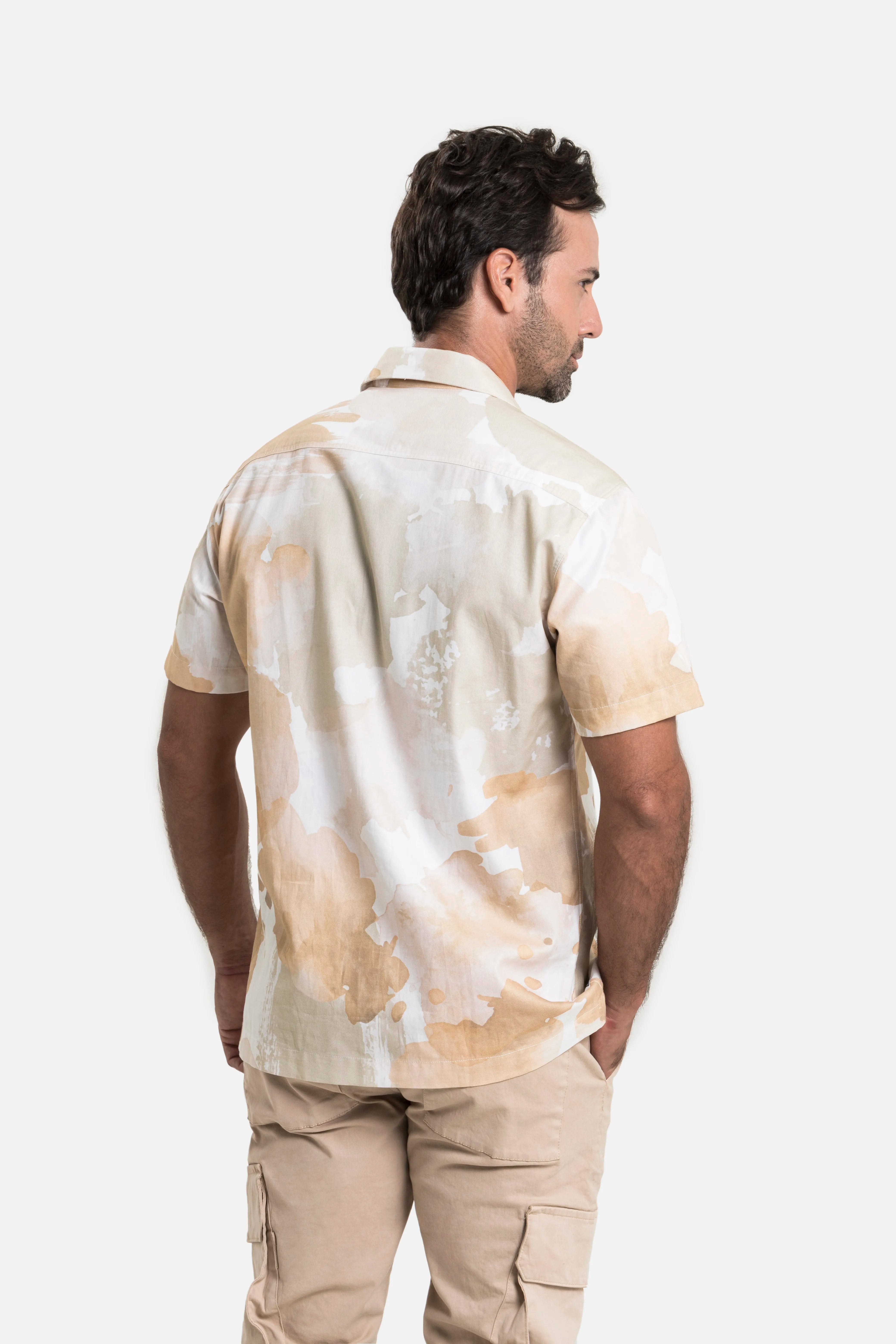 CAMISA MANGA CORTA COLOR IVORY MARFIL