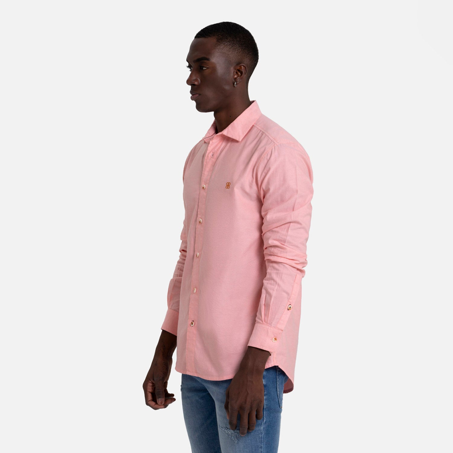 CAMISA MANGA LARGA COLOR ROSADO CLARO