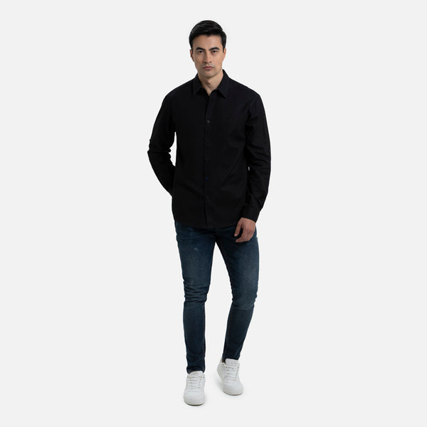 CAMISA MANGA LARGA COLOR NEGRO