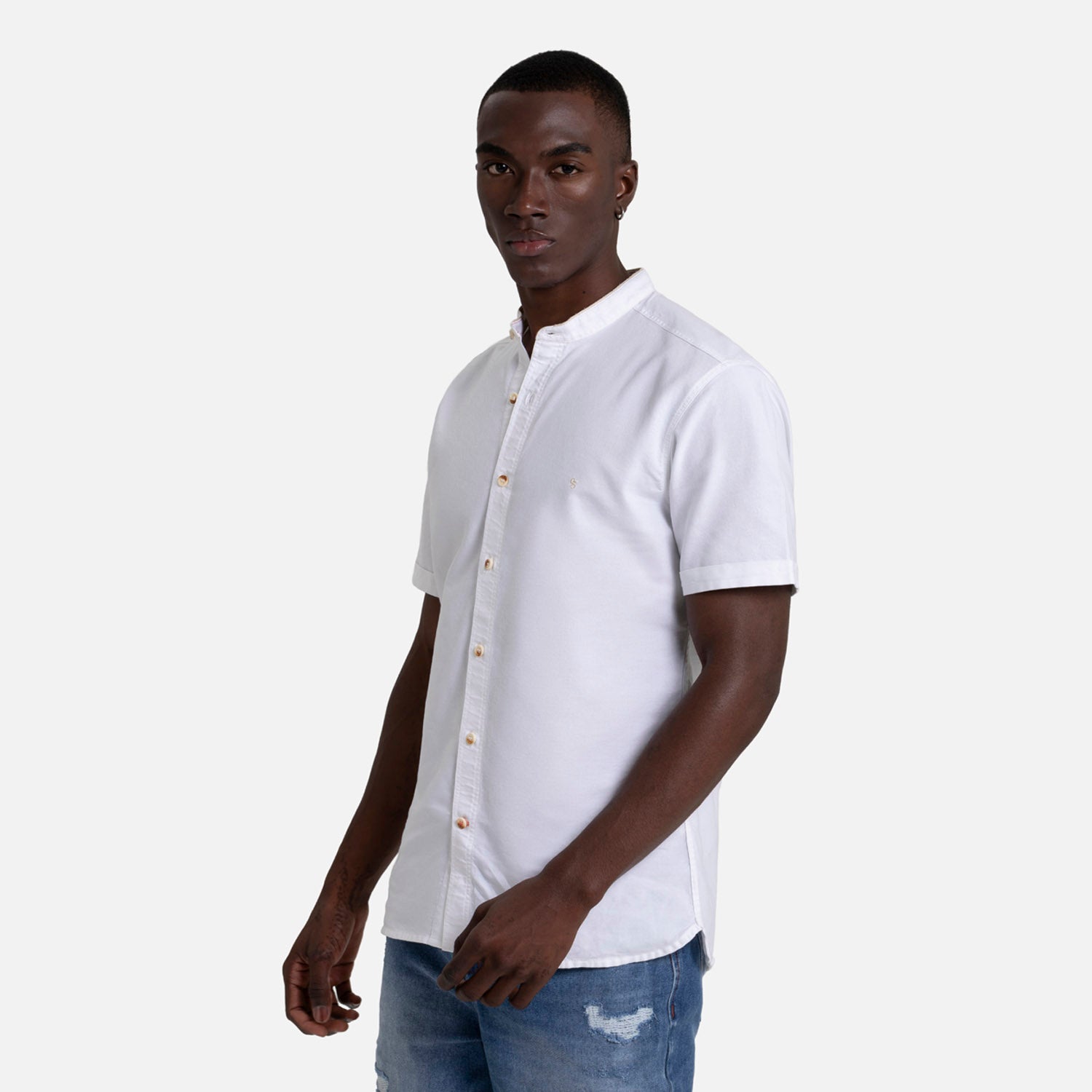 CAMISA MANGA CORTA COLOR BLANCO BLANCO