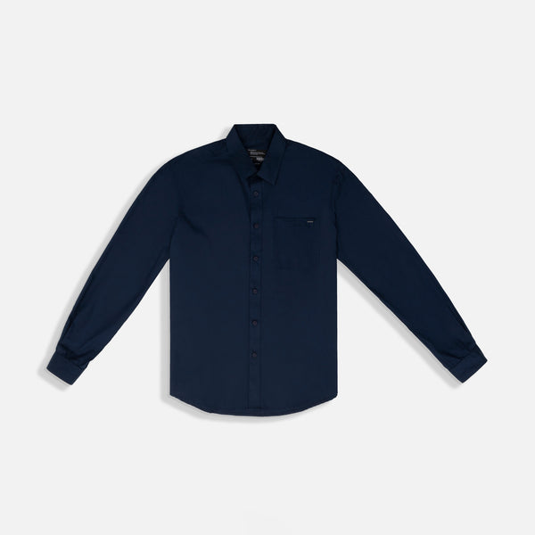 CAMISA MANGA LARGA COLOR AZUL OSCURO