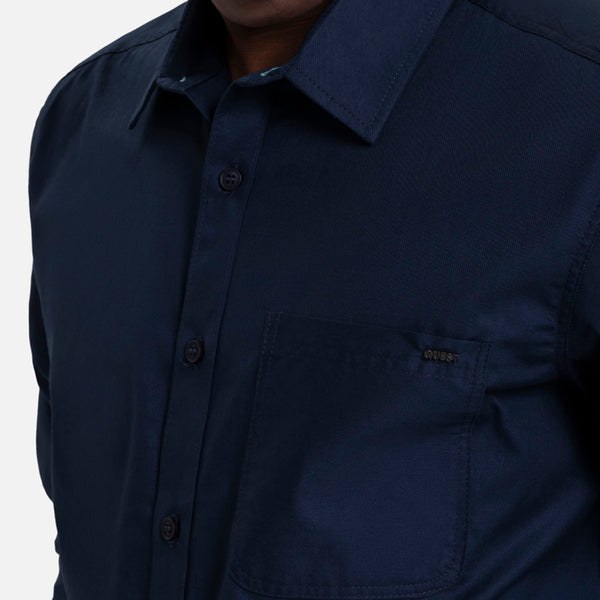 CAMISA MANGA LARGA COLOR AZUL OSCURO