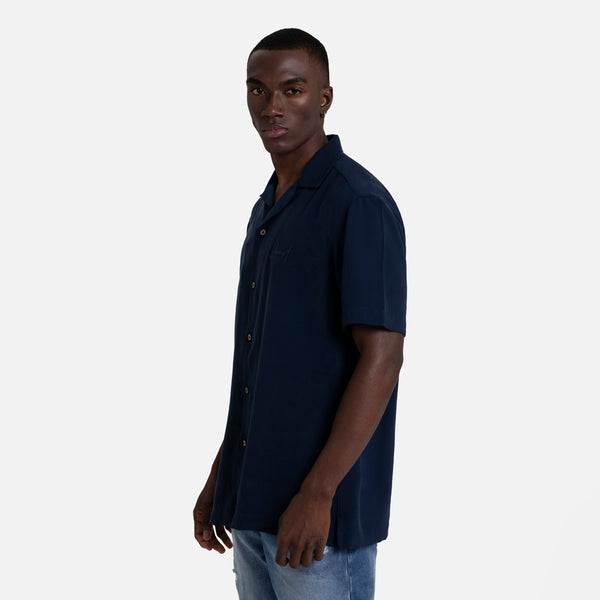 CAMISA MANGA CORTA COLOR AZUL OSCURO