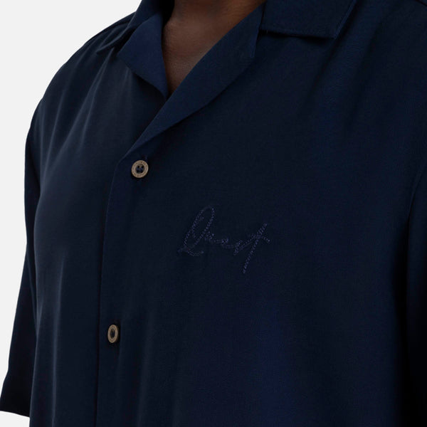 CAMISA MANGA CORTA COLOR AZUL OSCURO