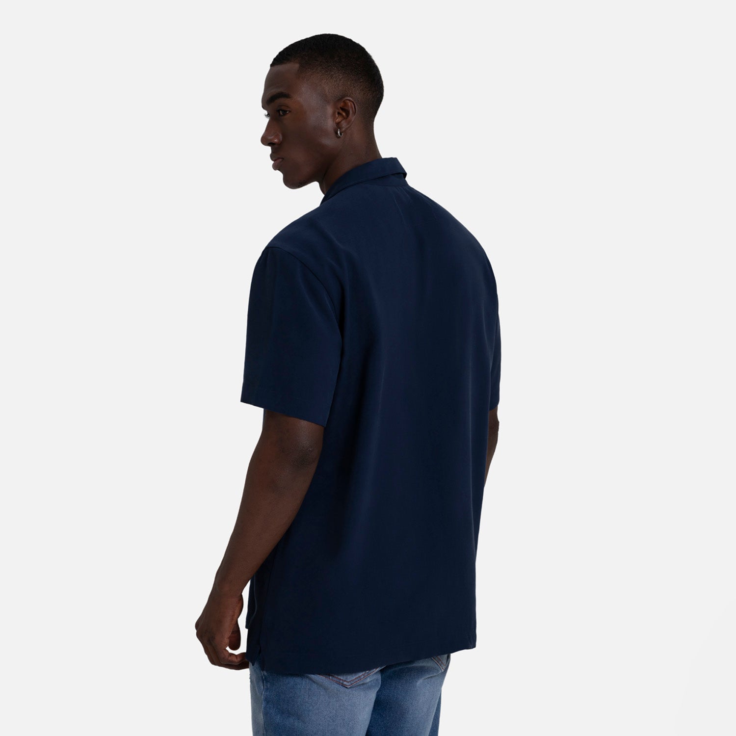 CAMISA MANGA CORTA COLOR AZUL OSCURO