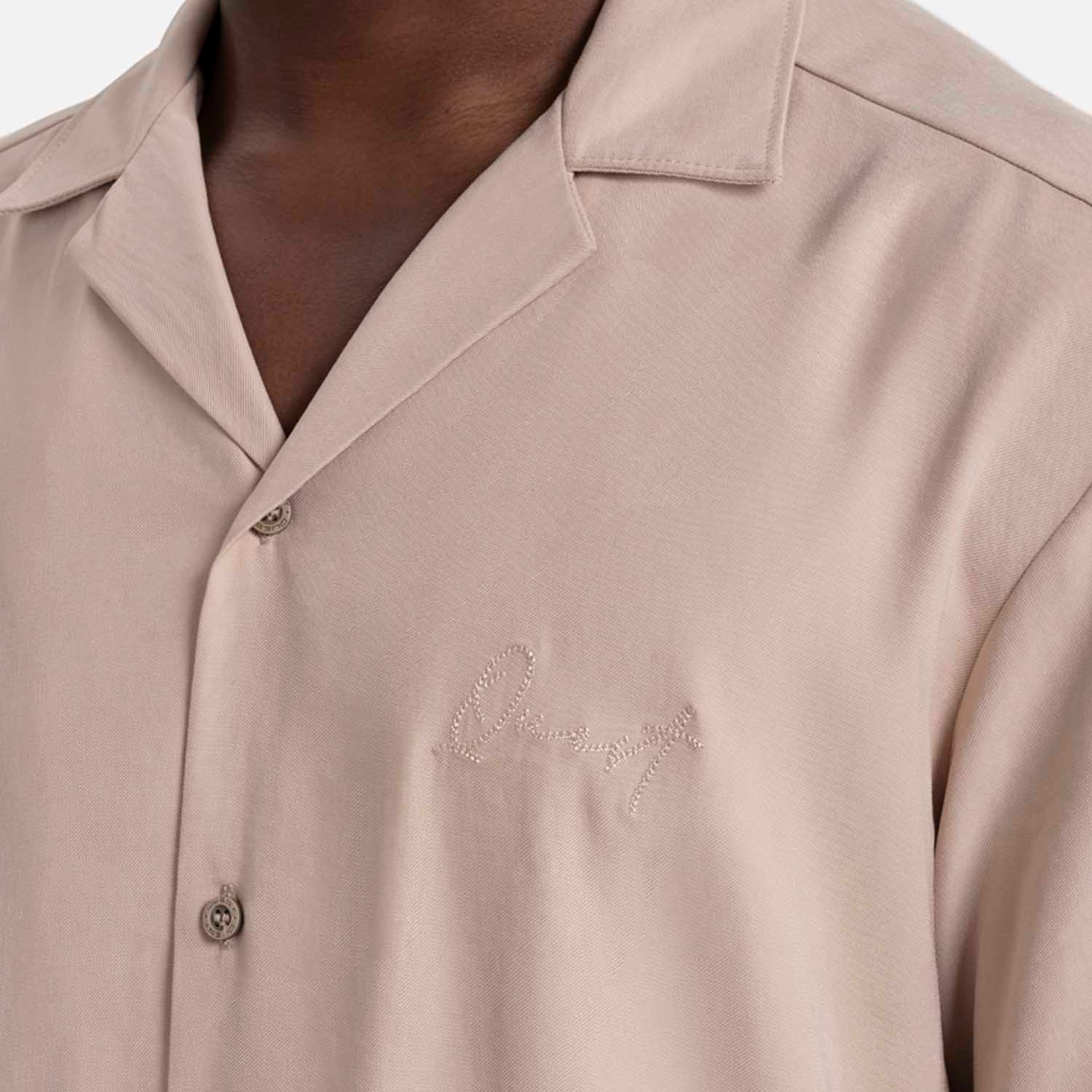 CAMISA MANGA CORTA COLOR BEIGE