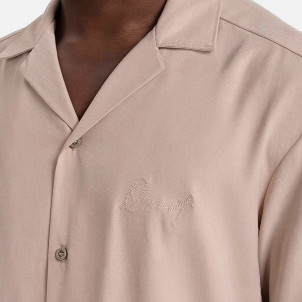 CAMISA MANGA CORTA COLOR BEIGE