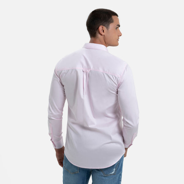 CAMISA MANGA LARGA COLOR PALO DE ROSA