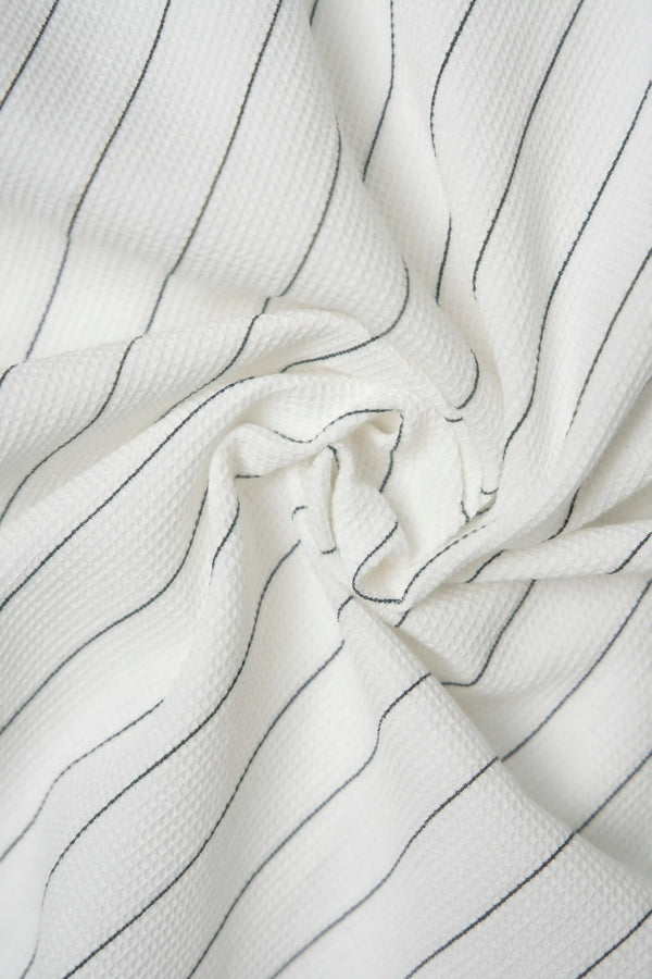 CAMISA MANGA CORTA COLOR IVORY-AZUL OSCURO