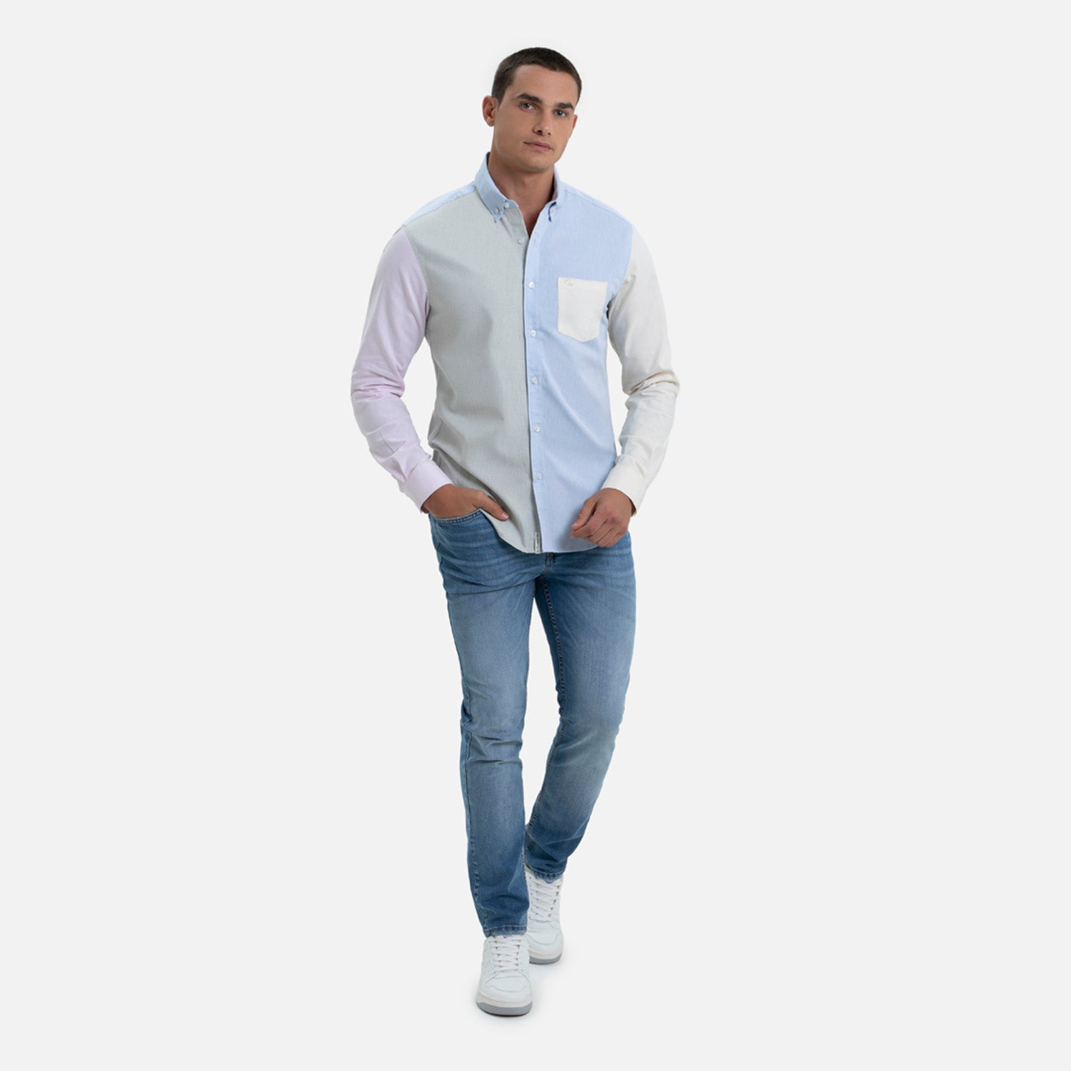 CAMISA MANGA LARGA COLOR AZUL CLARO