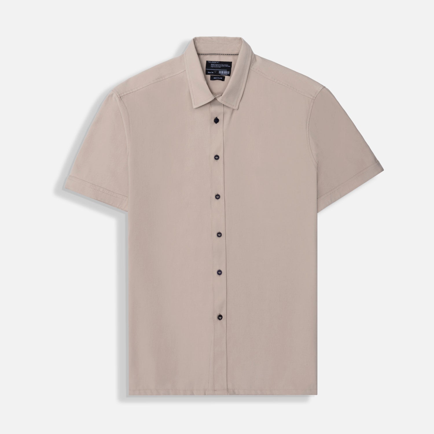 CAMISA MANGA CORTA COLOR BEIGE